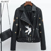 Embroidered leather coat