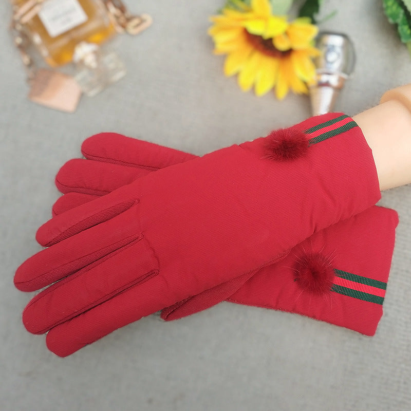 Rainproof touch screen leather gloves