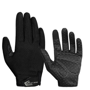 Bicycle Riding Long Finger Gloves Shock Absorption Non Slip Touch Screen