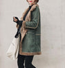 Deerskin cotton padded coat for women lambs