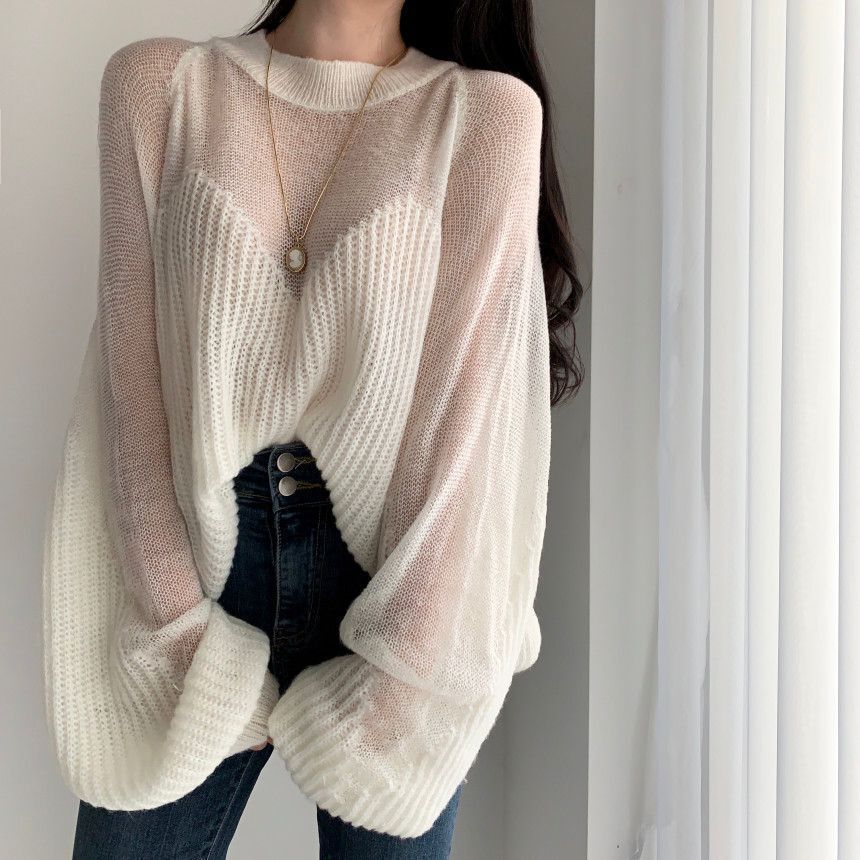 Artistic Sense Of Lantern Sleeve Knit Sweater Sweater Women