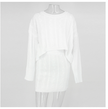 Knitted women's dress elegant large size sexy two-piece sweater party skirt suit