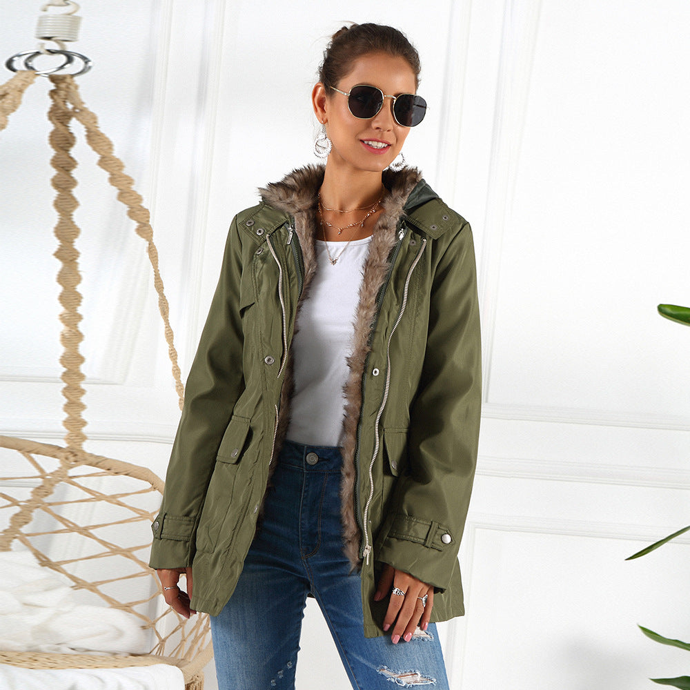 Cotton-padded Jacket Women's Mid-length Thickened Coat