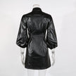 Women's leather short sleeve dress