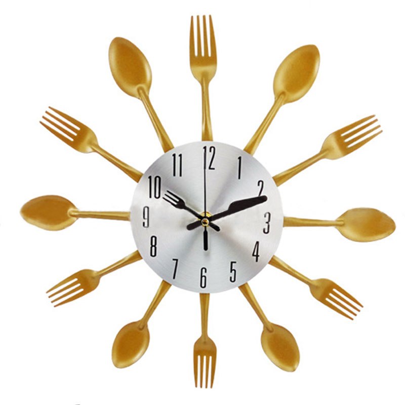 Spoon Fork Wall Mounted Kitchen Clock