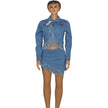 Denim Skirt Suit Fashion Stretch Cottonnv