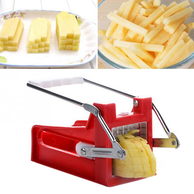 kitchen gadgets 2 Blades Potato Cutter Chopper Stainless French Fries Slicer