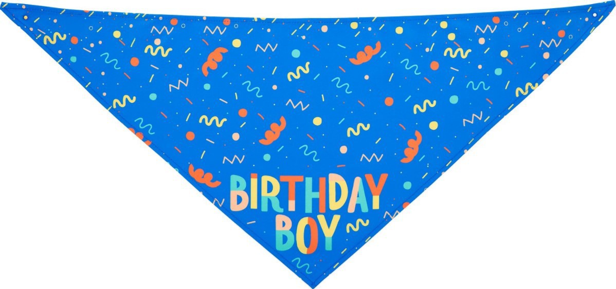 Pet triangle scarf Dog birthday toy bone saliva towel