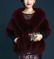 New Fox Fur Silver Coat Shawl Cape Female