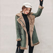 Deerskin cotton padded coat for women lambs