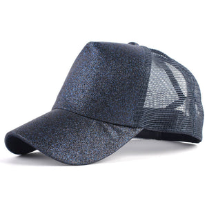 Baseball-Caps Ponytail Snapback Sequins Hip-Hop-Hat