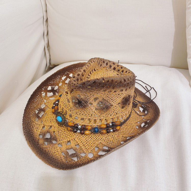 Outdoor Beach Hat Cowboy Straw Hat Top Hat Sunscreen Sun Hat