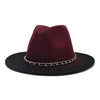 Painted Woolen Flat Brim Autumn And Winter British Style Fashion Fedora Hat