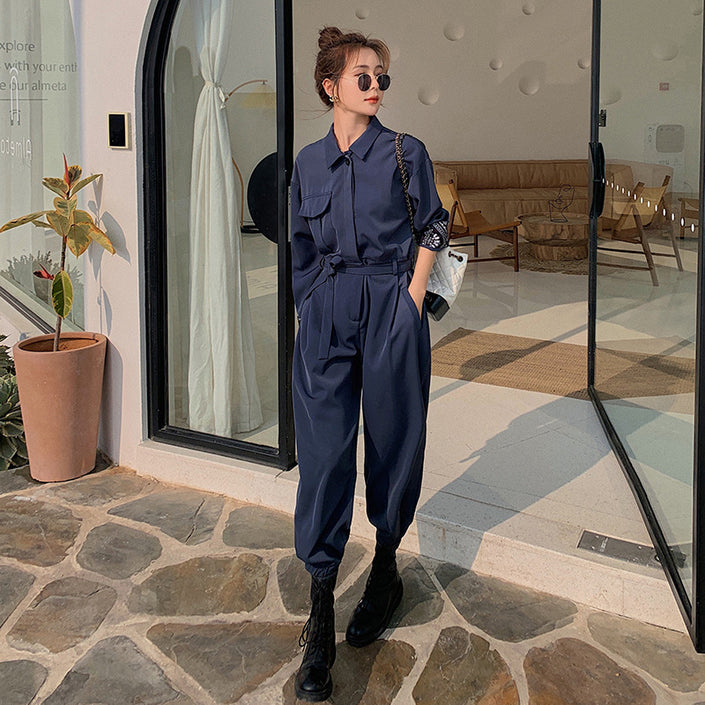 Work Clothes Jumpsuit Women's Fashion Western Style Drape Suit