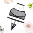 Women's Mesh Metal Chain Underwear Bra Set