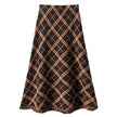 Plaid For Women Big Hem Skirt Wool Midi Dress