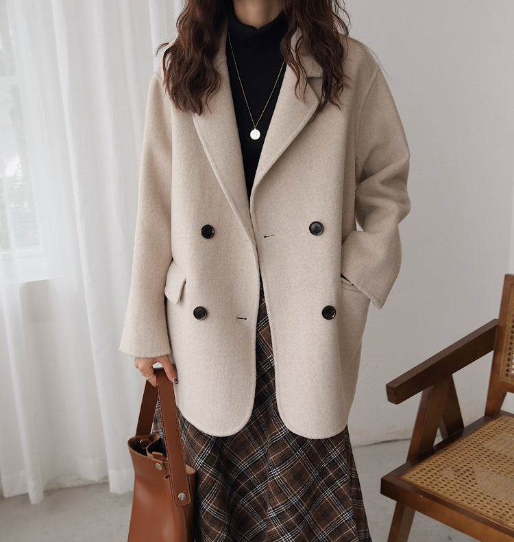 Women's New Short Double-sided Cashmere Coat