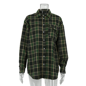 Wear Checkered Shirts For Autumn Women's Clothing In Europe And America