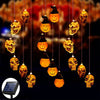 Halloween Skull Wind Chimes Solar Powered LED Light For Garden Decoration Outdoor Elegant Wind Chimes Decor Garden Ornaments