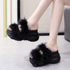 Platform Fluffy Shoes Cake Bottom Super High Heel Slippers Women