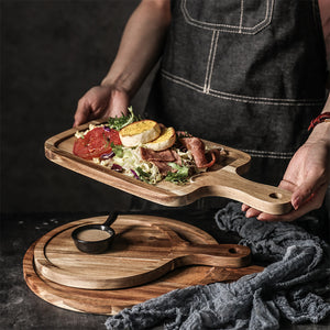 Breakfast Cutlery Pizza Wood Tray Steak