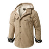 Thick Mid Length Men Cotton Coat With Hood