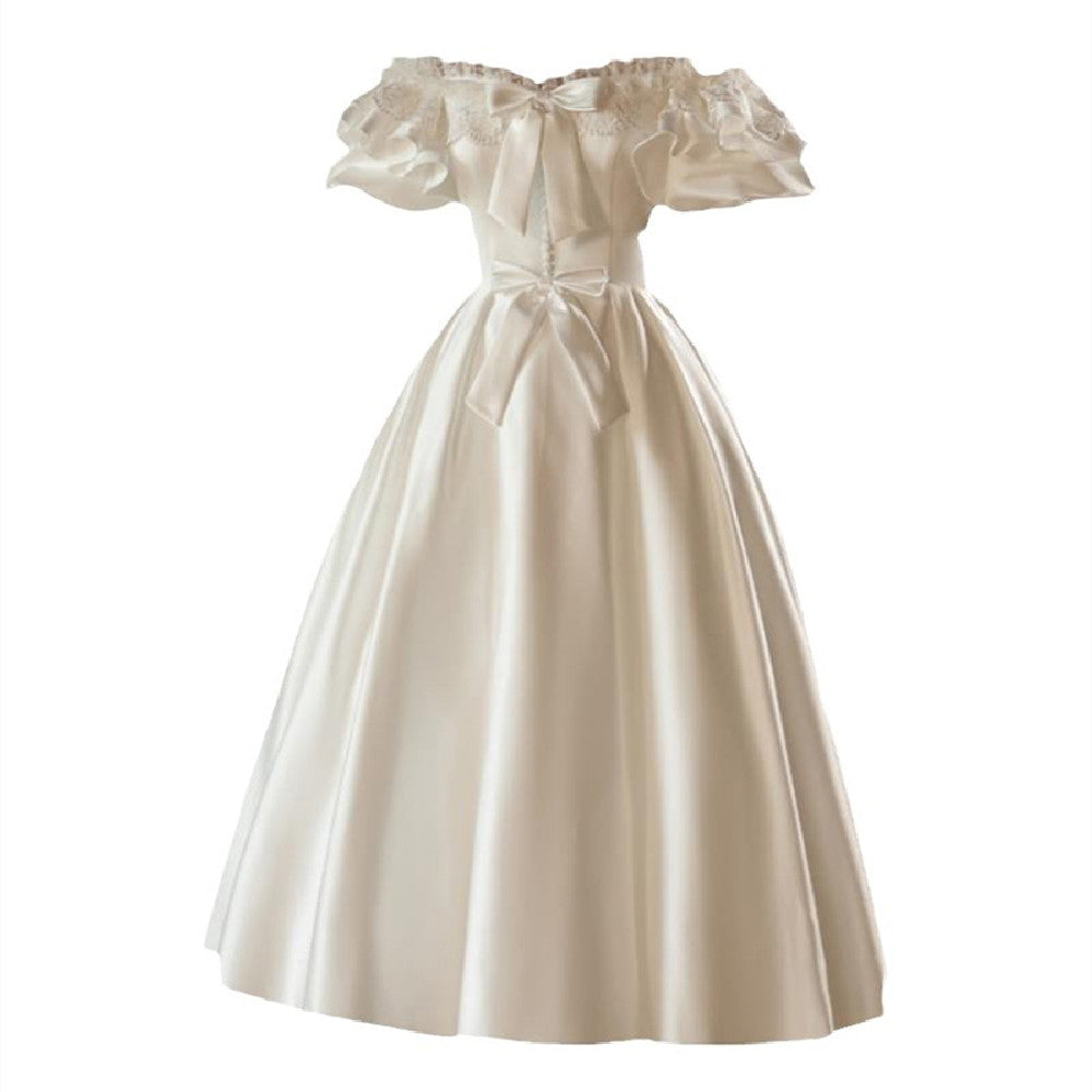 Vintage Satin Light Wedding Dress