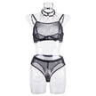 Push Up Chest Support Lace Underwear With Collar Body Shaping Two-piece Suits