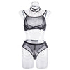 Push Up Chest Support Lace Underwear With Collar Body Shaping Two-piece Suits