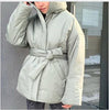 Simple Coat Women Elegant Stand Collar Cotton Jacket