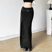 High Waist Belt Split Sheath Skirt