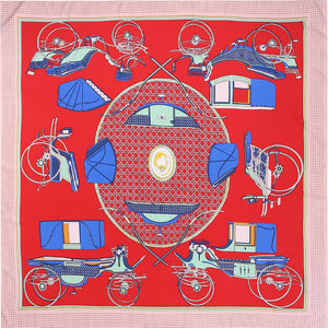 Carriage twill silk scarf