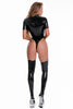 Bright Patent Leather Bodysuit High Elastic Leather PU