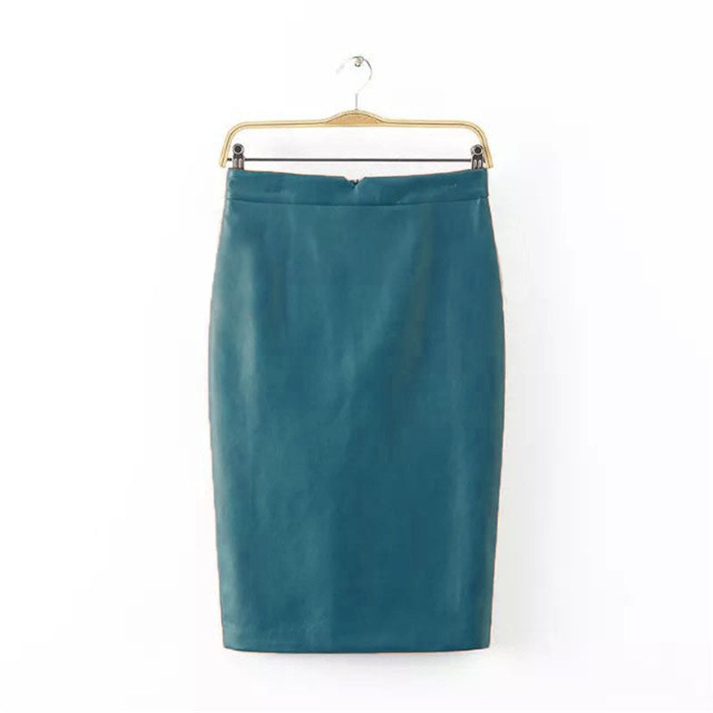 Faux leather high waist skirt