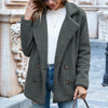 Button Lapel Jacket Winter Loose Fluffy Cardigan Sweater Coat Women