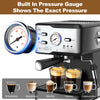 Espresso Machine 20 Bar Pressure Cappuccino Latte Maker Coffee Machine With ESE POD Filter&Milk Frother Steam Wand&thermometer, 1.5L Water Tank, Stainless Steel Espresso Ban On Amazon