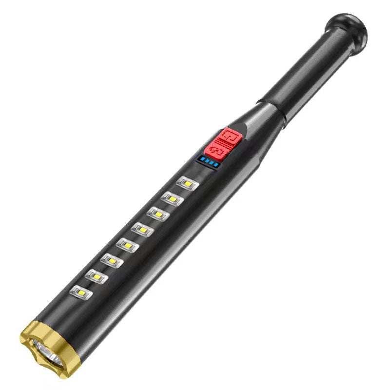 Outdoor USB Rechargeable Security Patrol Cob Baseball Bat Flashlight