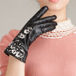 Leather sheepskin gloves