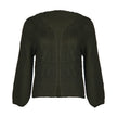 Pure Color Jacquard Blouse Jacket Casual Loose Cardigan Sweater Coat Women