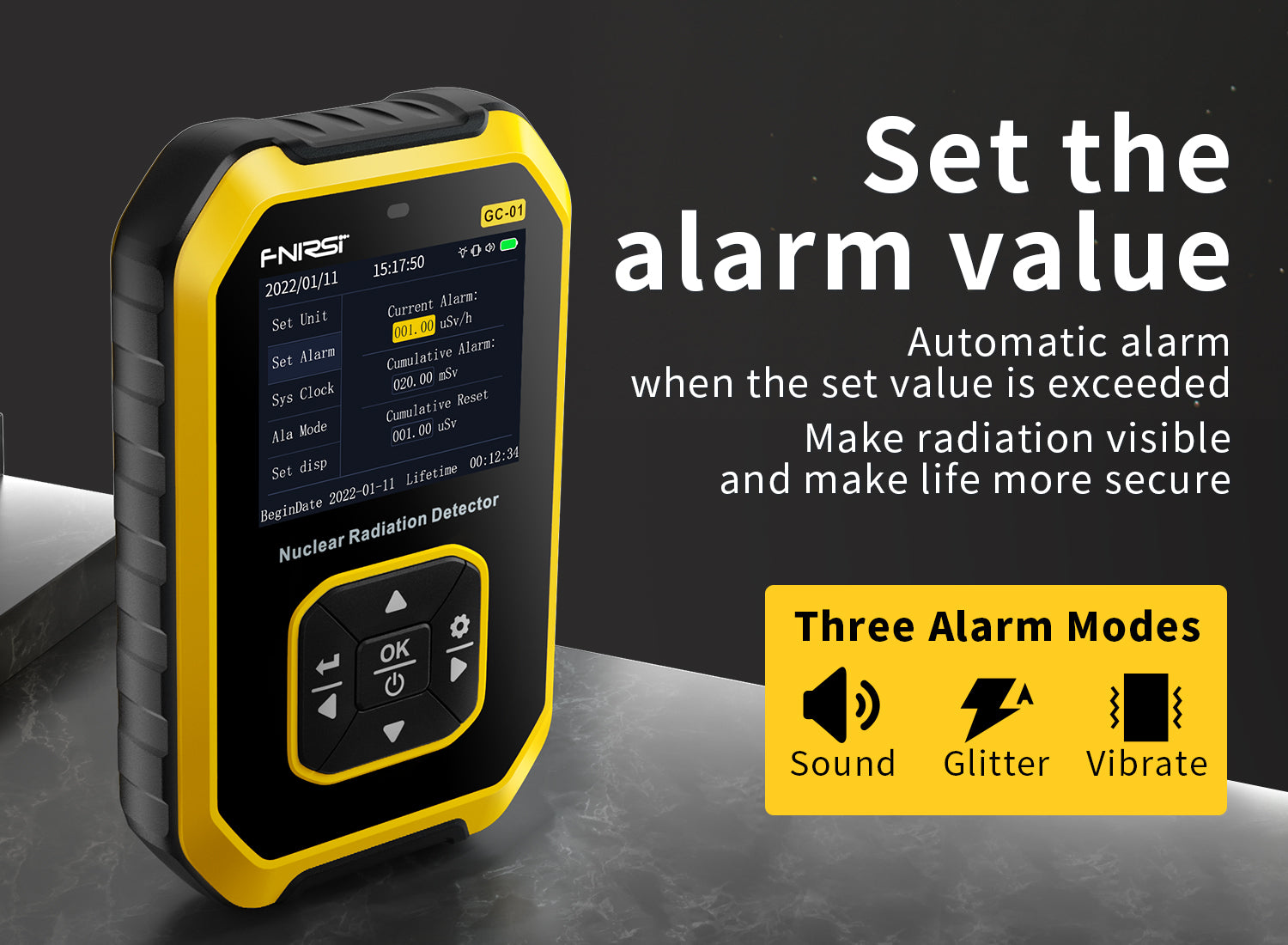 Radiation Ionization Personal Dose Alarm