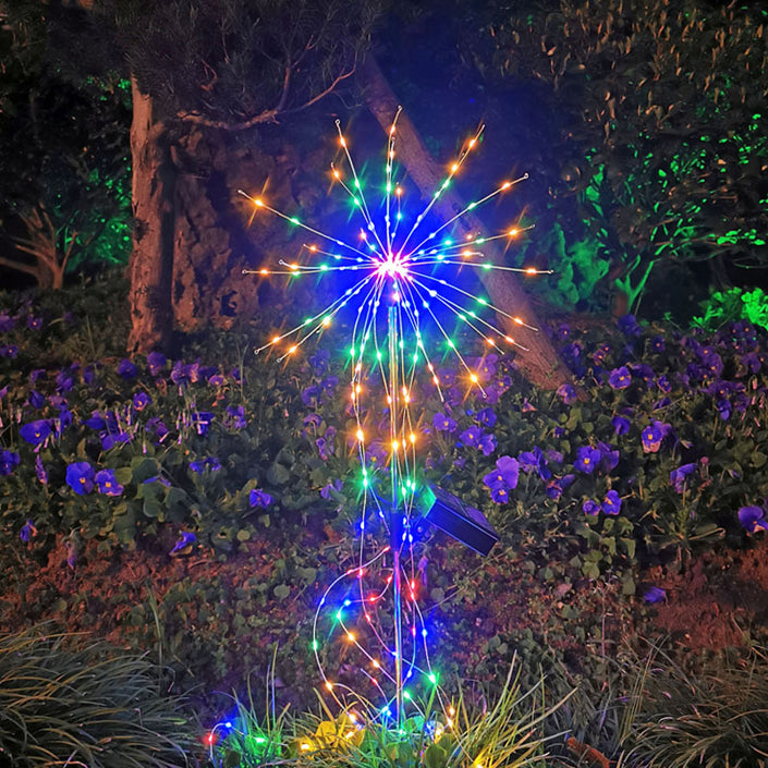 Solar Powered Garden Flowers Firework Lights Outdoor Copper Wire Lights Waterproof LED Light For Garden Lawn Landscape Lamp