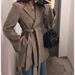 Retro British Style Loose Suit Woolen Coat Women