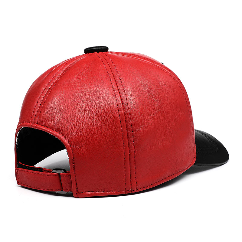 Lambskin Genuine Leather Baseball Cap For Men And Women Couples