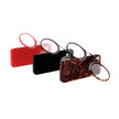 Portable Wallet Reader Clipped To Mini Reading Glasses With Protective Case
