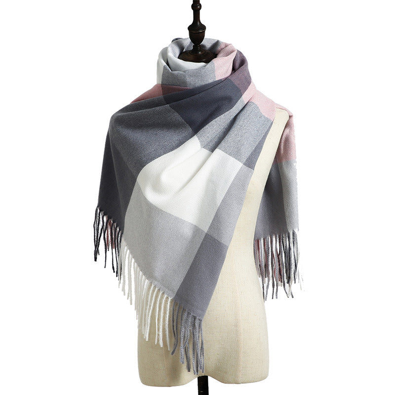 Striped plaid ladies scarf