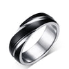 Black Titanium Steel Twill Men's Ring