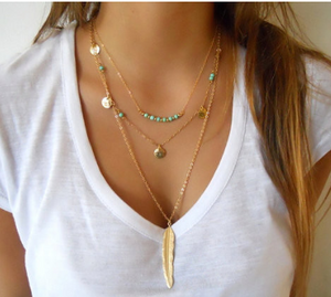 Double-layer Triangle Necklace Multi-layer Clavicle Chain