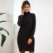 Three-color loose long sweater dress lazy sweater