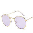 Round Frame Fashionable White Jingting Sunglasses