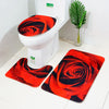 Three-piece rose toilet carpet